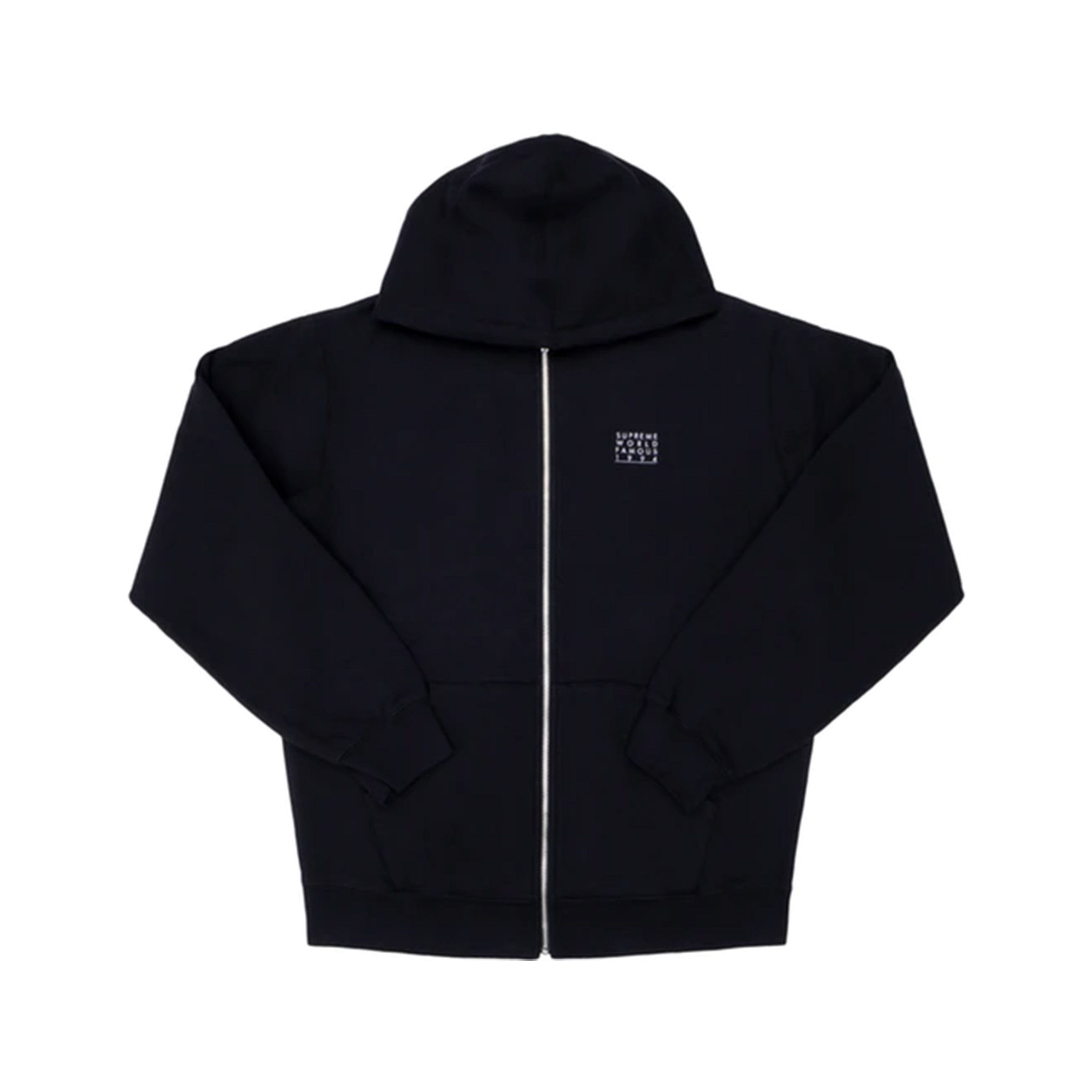 Supreme World Famous Zip Up Hooded XL 紺-